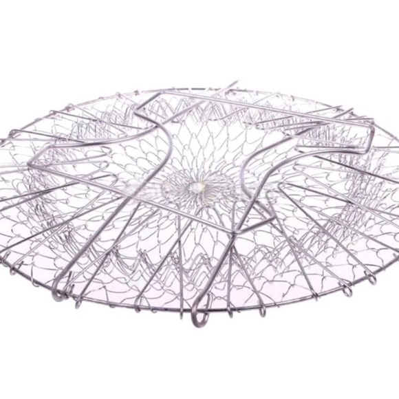 Foldable Stainless Steel Strainer Basket Steam Rinse Strain...